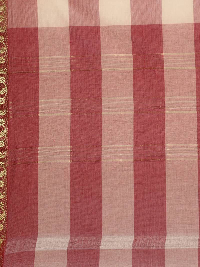 Multicolor pure cotton woven  saree