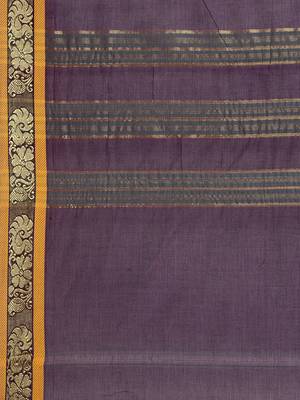 Purple pure cotton woven  saree 5