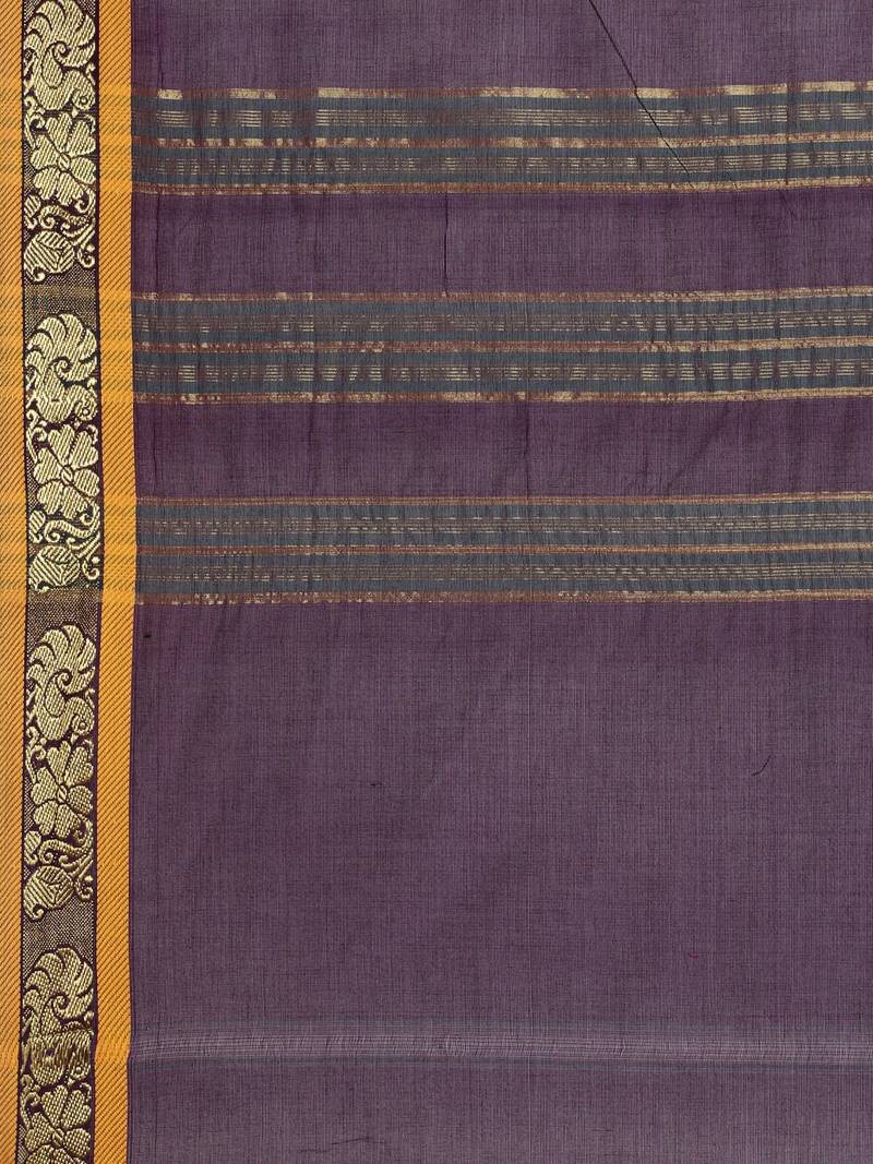 Purple pure cotton woven  saree