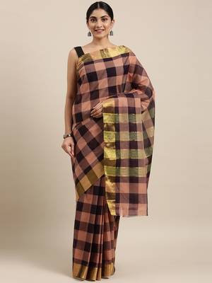 Multicolor pure cotton woven  saree 1