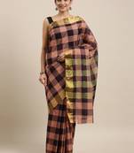 Multicolor pure cotton woven  saree