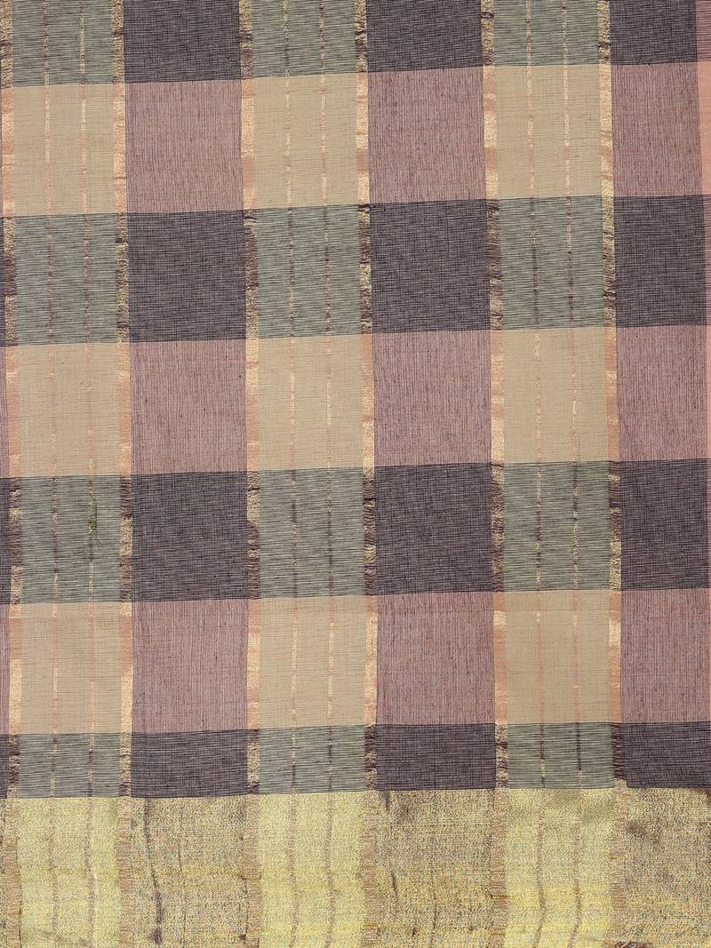 Multicolor pure cotton woven  saree