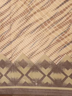 Mustard pure cotton printed  saree with  blouse 4
