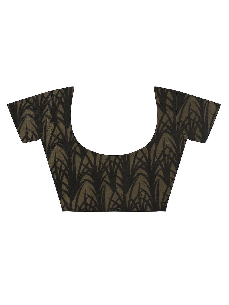 Green pure cotton printed  saree with  blouse