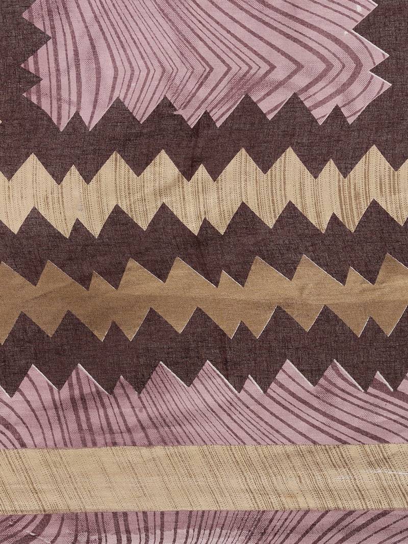 Purple pure cotton printed  saree with  blouse