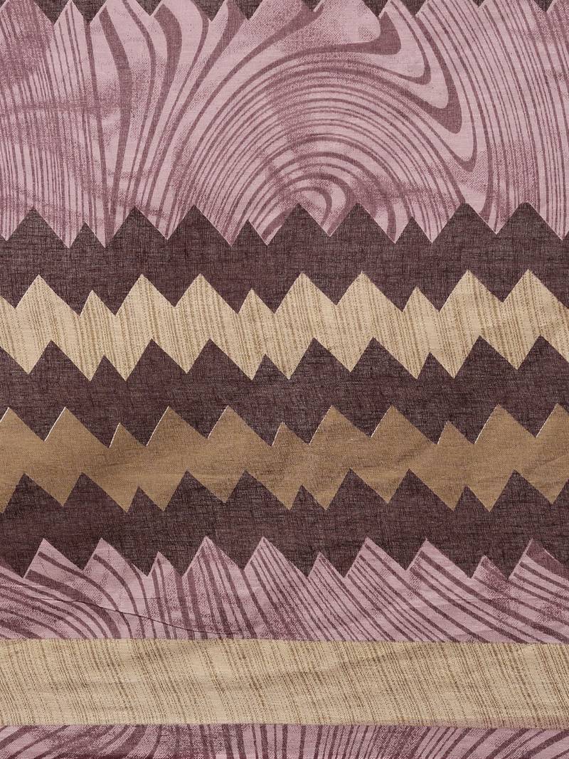 Purple pure cotton printed  saree with  blouse