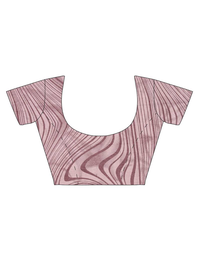 Purple pure cotton printed  saree with  blouse