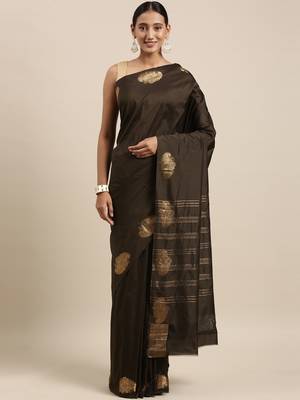 Green art silk woven  saree with  blouse 1