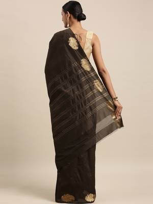 Green art silk woven  saree with  blouse 3