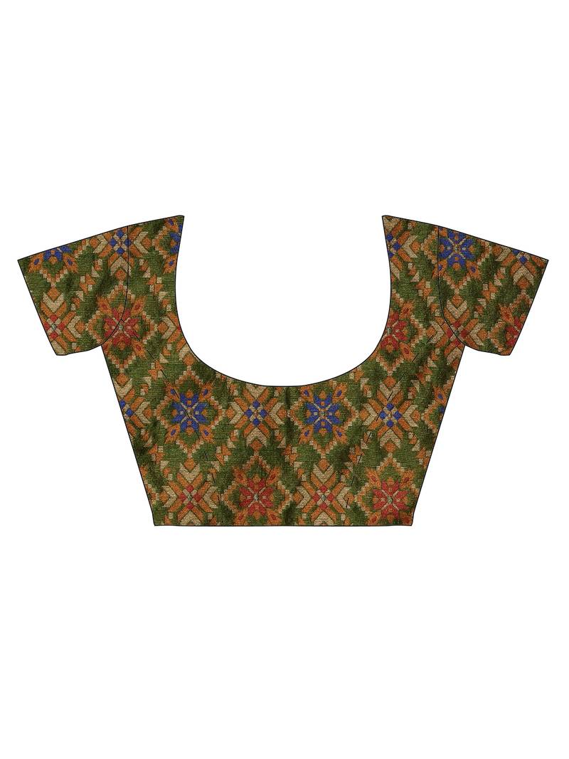 Green art silk woven  saree with  blouse