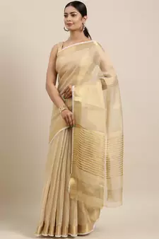 Gold tissue woven  saree with  blouse