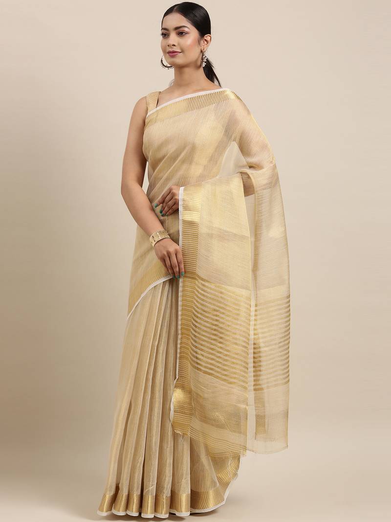 Gold tissue woven  saree with  blouse