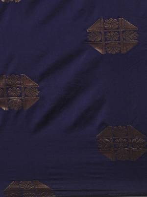 Navy Blue art silk woven  saree with  blouse 4