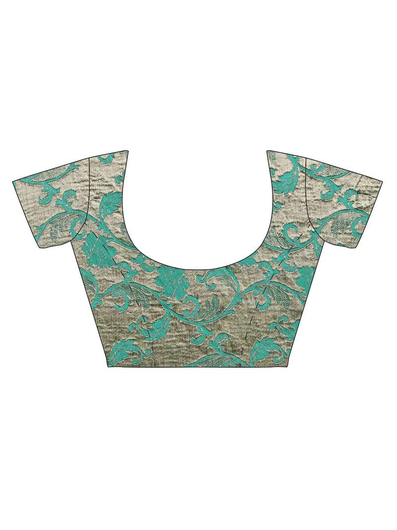 Navy Blue art silk woven  saree with  blouse