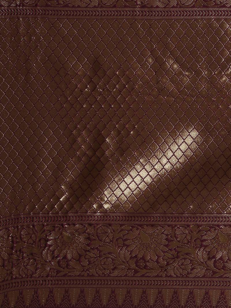 Purple art silk woven  saree with  blouse