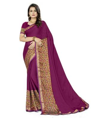 Purple Rangoli Silk Printed Traditional Saree 1