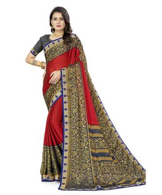 Red Rangoli Silk Printed Traditional Saree 1