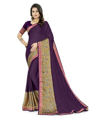 Purple Rangoli Silk Printed Traditional Saree 1