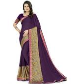 Purple Rangoli Silk Printed Traditional Saree