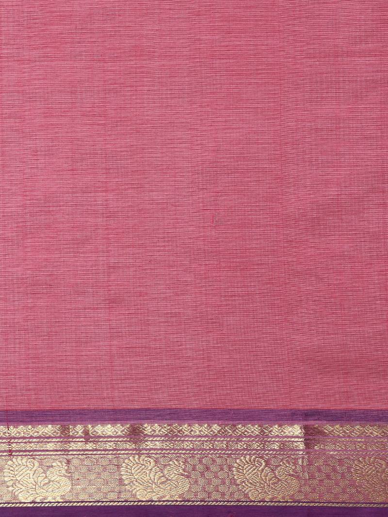 pink silk cotton woven  saree with  blouse