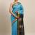 blue silk cotton woven  saree with  blouse