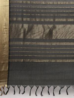 blue silk cotton woven  saree with  blouse 5