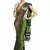 Green printed art silk saree with blouse