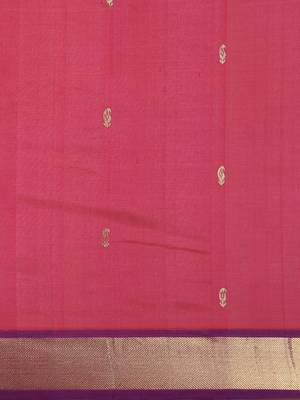 Magenta silk cotton woven  saree with  blouse 4