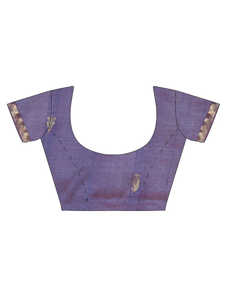 blue silk cotton woven  saree with  blouse