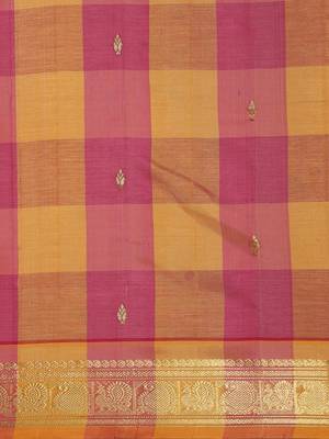 Multicolor silk cotton woven  saree with  blouse 4