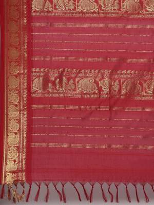 blue silk cotton woven  saree with  blouse 5