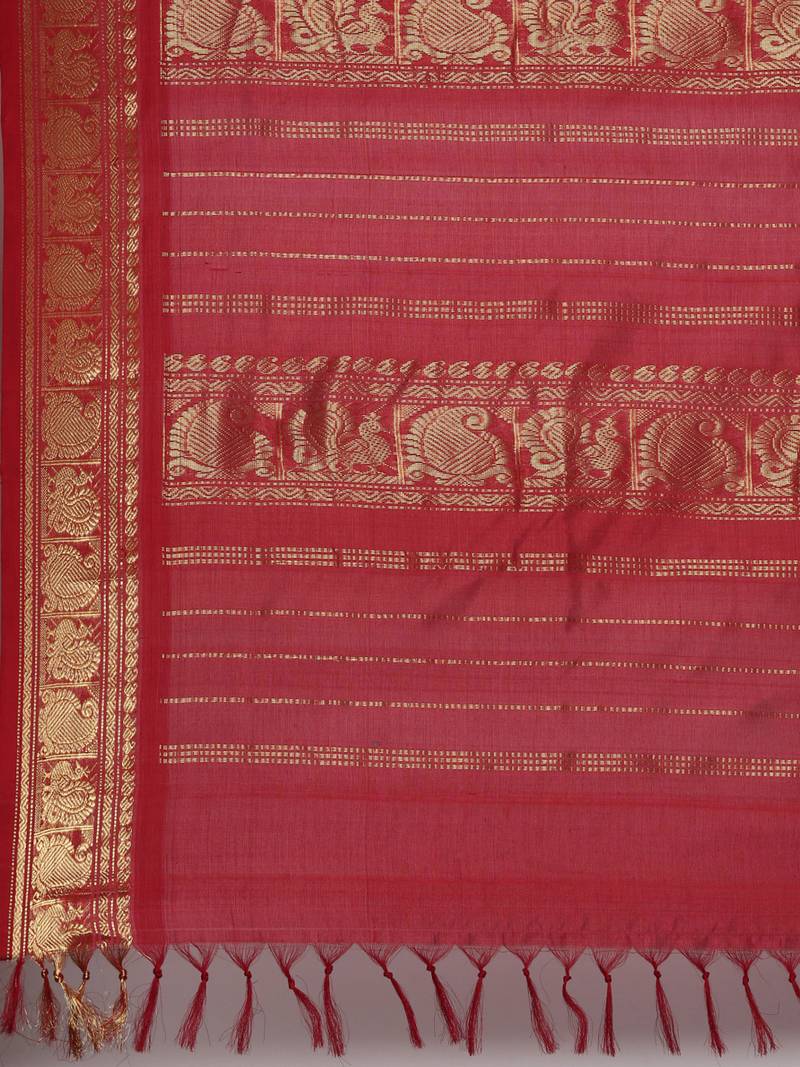 blue silk cotton woven  saree with  blouse