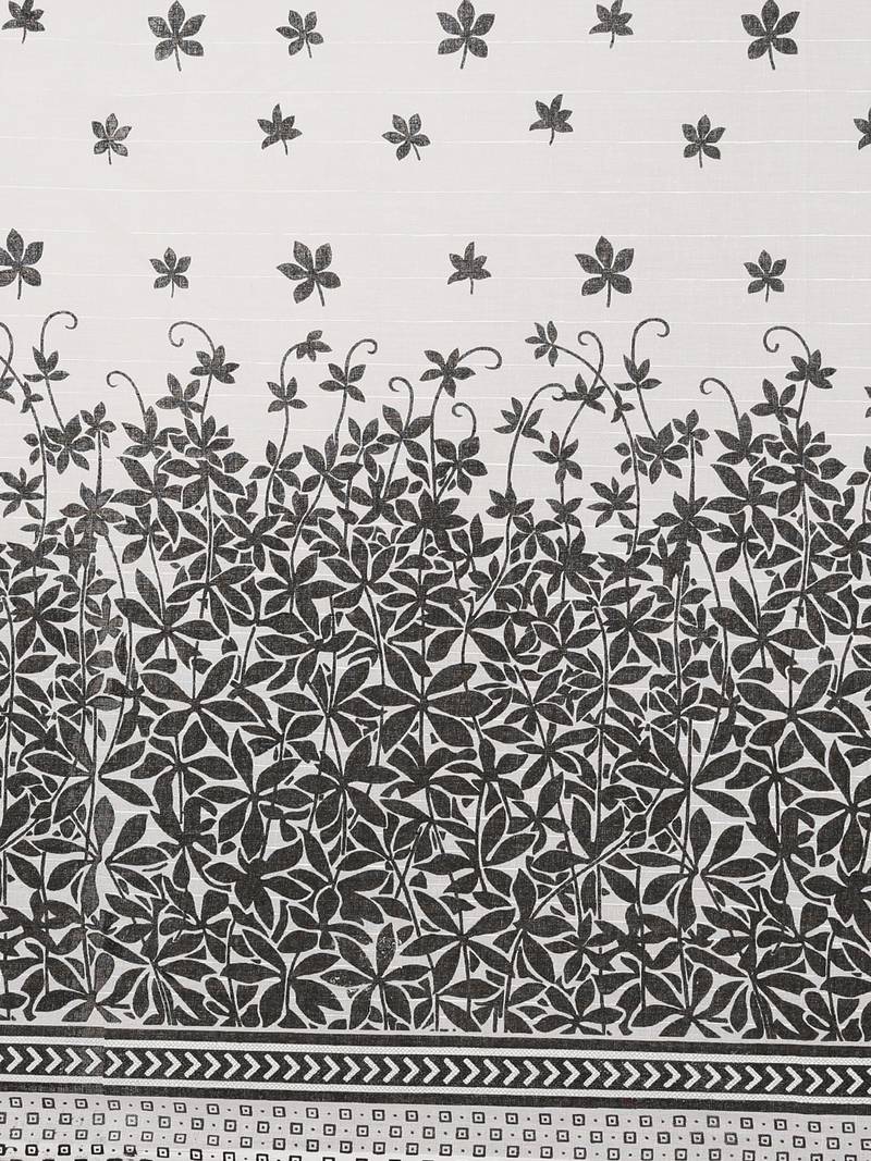 white pure cotton printed saree with blouse