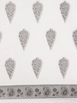 white pure cotton printed saree with blouse 4