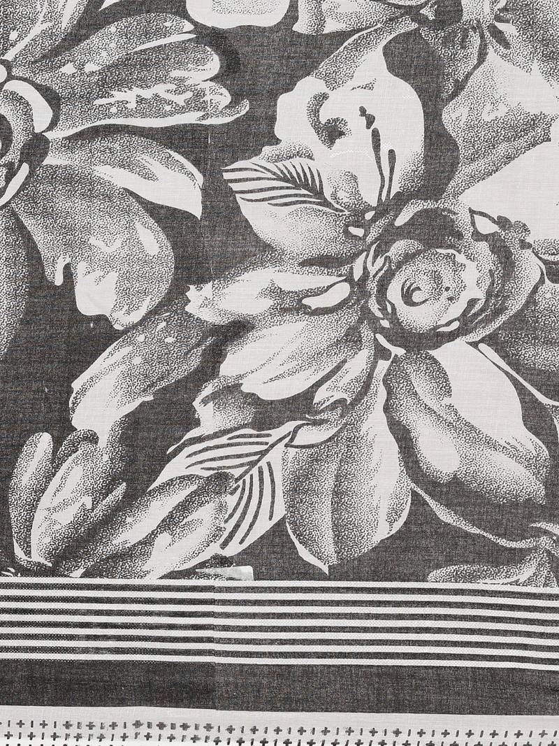 white pure cotton printed saree with blouse