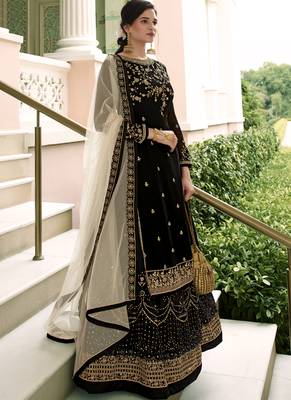 Black embroidered georgette salwar 1