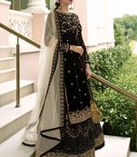 Black embroidered georgette salwar