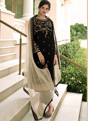 Black embroidered georgette salwar 2