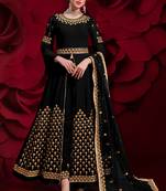 Black embroidered georgette salwar