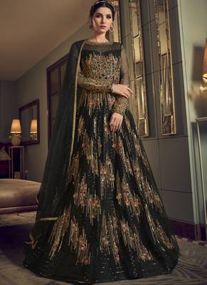 Black embroidered net salwar 1