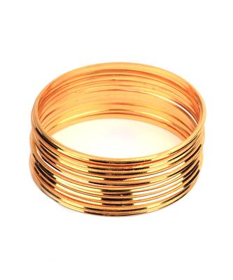 Gold Plated Bangle Set Of 12 5