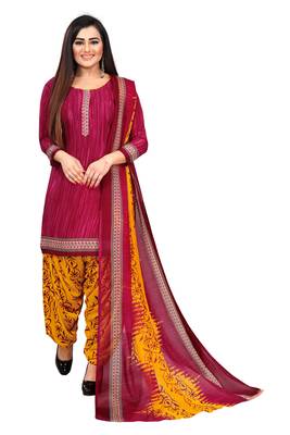 Pink printed crepe salwar 1