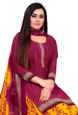 Pink printed crepe salwar 2