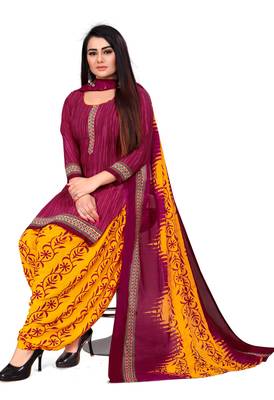 Pink printed crepe salwar 3