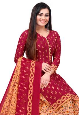 Red printed crepe salwar 2