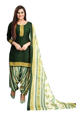 Green printed crepe salwar 1