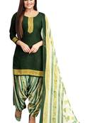 Green printed crepe salwar