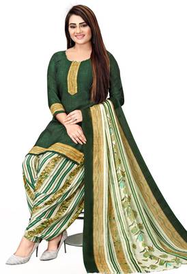 Green printed crepe salwar 3