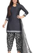Black printed crepe salwar