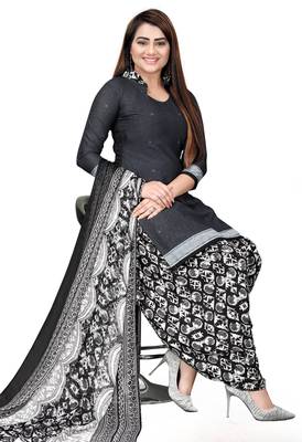 Black printed crepe salwar 3